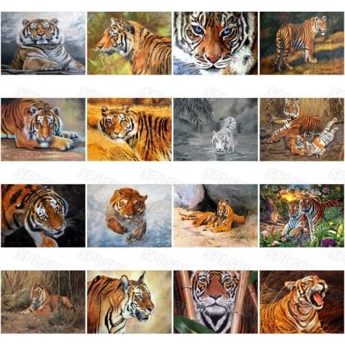 Diy Diamond Painting Wild Protected Animals Carnivore Big Tiger Siberian Tiger Tiger In The Forest In a Mountain Poster