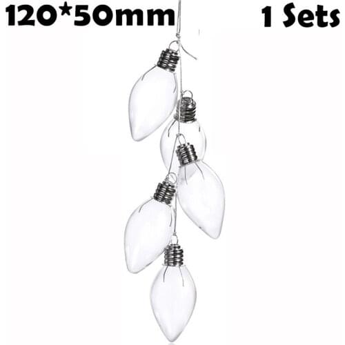 Free Shipping DIY Paintable Christmas Xmas Decorati 50*120mm Glass Light Bulb ,100/Packs(20Chains))