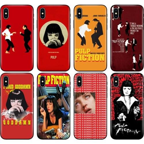 Black tpu case for iphone 5 5s se 6 6s 7 8 plus x 10 silicon cover for iphone XR XS 11 pro MAX case Pulp Fiction smoke gun girl