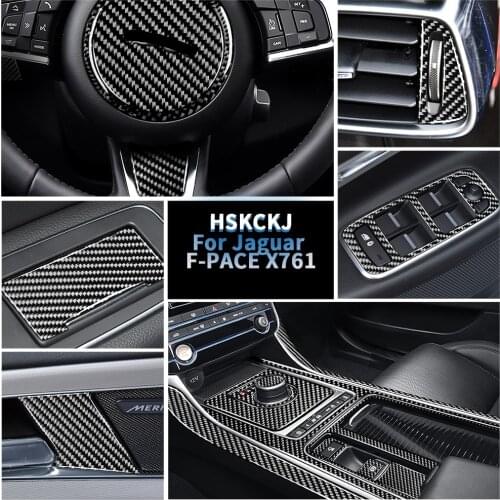 For Jaguar F-PACE X761 XE X760 XF X260 Multiple Colors Carbon Fiber Sticker Window Lift AC Shift Frame Interiors Car Accessories