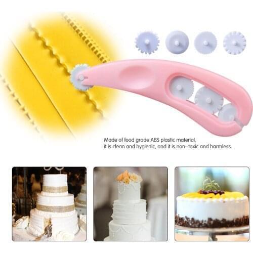 Baking DIY Tools Printer 4 Piece Pressing Roller Wheel Cutter Kitchen Baking Decor Printing Cake Biscuits Molds Baking Tool
