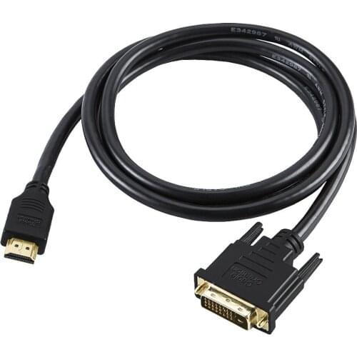 HDMI to DVI Cable, HDMI Male to DVI(24+1) Male Cable, Gold Plated HDTV to DVI Cable, Support 1080P,3D, Black