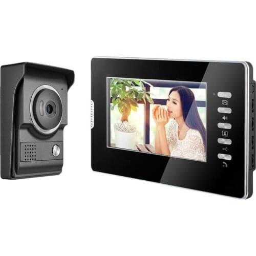 Kinjoin new 4 wired villa video door phone 7inch TFT LCD Acrylic screen night vision color camera home security intercom system