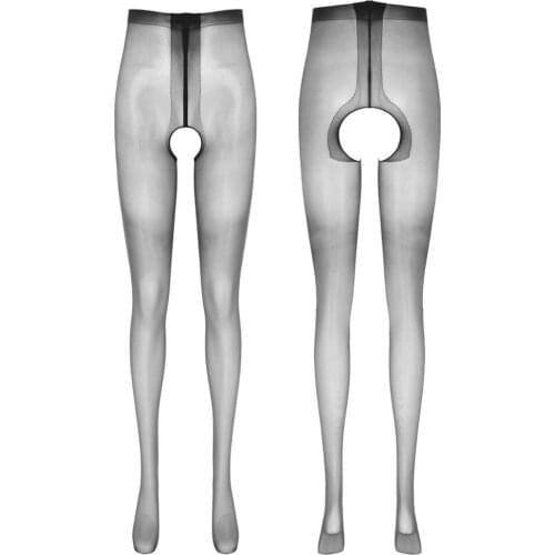 Sexy Open Crotch Tights Women Thin Crotchless Pantyhose Transparent Stretchy Pantyhose Stocking Leggings Sexy Erotic Lingerie