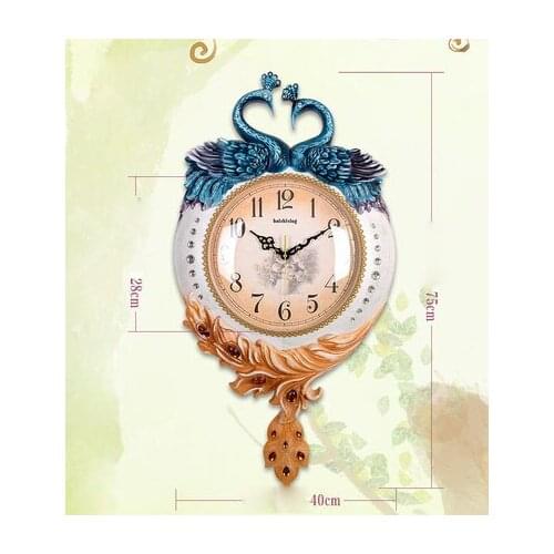 CREATIVE DECORATIVE PEACOCK CLOCK LIVING ROOM MUTE CREATIVE ART WALL CLOCK FASHION MODERN DECORATIVE WALL HANGING DECORATIONS