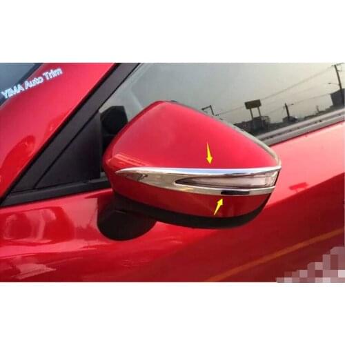 Lapetus Accessories For Mazda CX-5 CX5 2015 2016 ABS Side Rearview Mirrors Strip Cover Trim / With Turn Light Hole Model