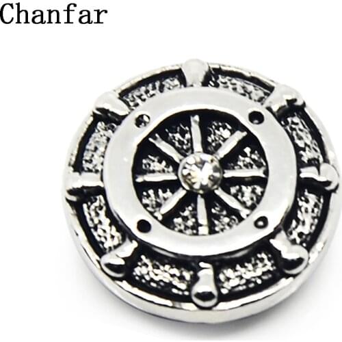 Metal Button With Rhinestones Button Snap Charm For 18mm Snap Button Bracelet Necklace Jewelry