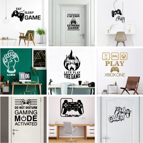 Fashion Gamer Vinyl Wall Sticker Game Room Wallpaper For Baby Room Decor Stickers Gaming Boys Room Wall Decals Poster Mural