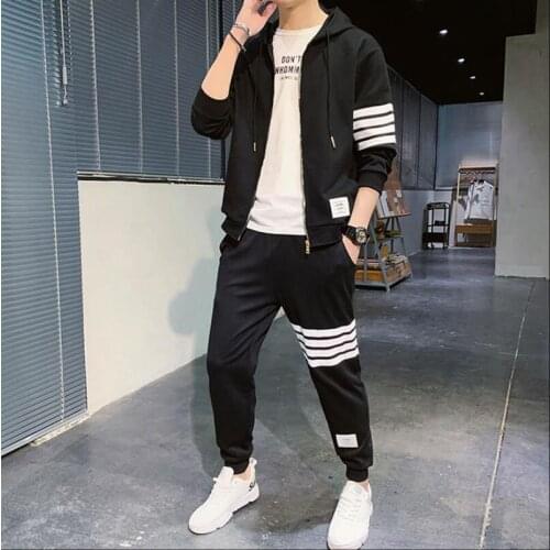2021 Men Sportswear New Spring Autumn Male Tracksuit 2 Piece Sets Sports Suit Hoodie Jacket+Pant Sweatsuit Fashion Mens Clothing