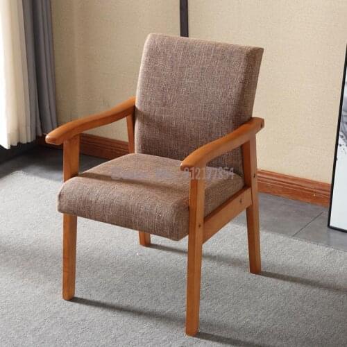 Solid wood backrest soft bag chair with armrest computer desk chair hotel conference writing office chair mahjong sofa chair