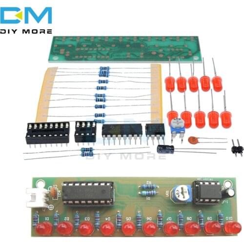 NE555 + CD4017 Practice Learing Kits LED Flashing Lights Module For Arduino Clock Generation Circuit PCB Board Electronic Suite