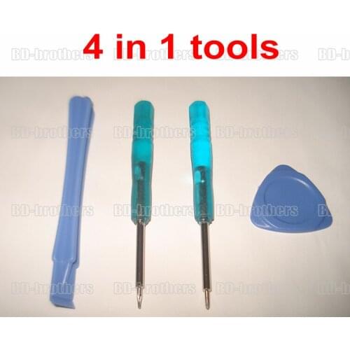 4 in 1 Opening Tools Kit Open Pry Tool with Transparent Blue 0.8 Pentalobe for iPhone 4 4S 5S 6 Plus 1200set/lot