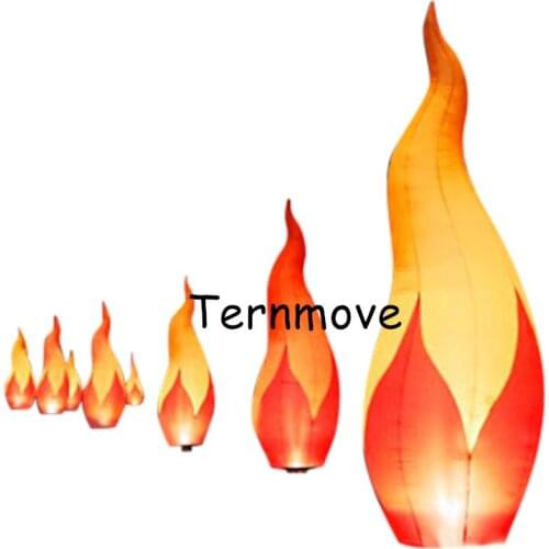 Inflatable flame with remote controller Party decoration colorful led inflatable cone pillar inflatable lighting decorations