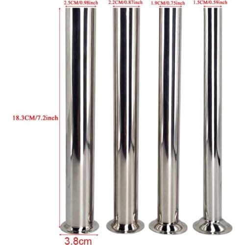 Food Grade 4 Pcs / Lot 304 Stainless Steel Sausage Filling Nozzles Sausage Stuffing Tubes Funnels Base 3.8cm