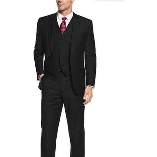 New Classic Men’s Suit Smolking Noivo Terno Slim Fit Easculino Evening Suits For Men Grooms Wear Charcoal gray Notch Satin Lape