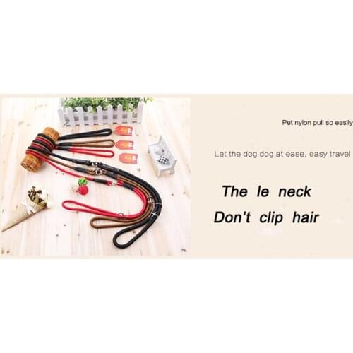 50PCS/LOT NEW NYLON Rounded Traction Rope Pet Dog Puppy Lead Leash GUNDOG TRAINING/ PET SLIP LEAD WITH SWIVEL (PREVENTS TANGLE)