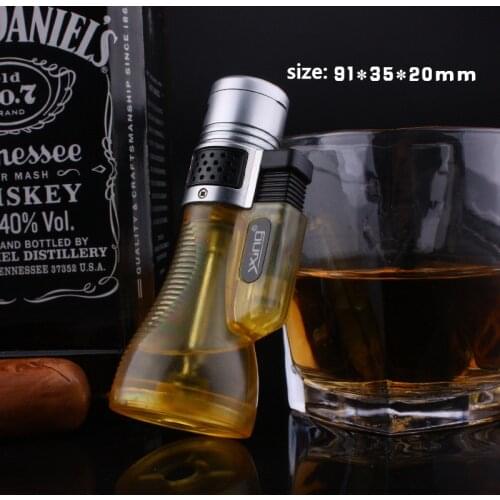 Three Blue Flames Spray Gun Windproof Turbo Visible Gas Lighter Cigar Tube Tobacco Pipes Accessories Kitchen Outdoor Lighter