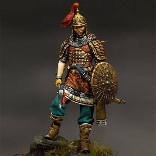 Resin Figure 1/24 Scale Model Kit Mongolian Warrior Soldier Assembling Model Resin Kit Colorless Self-Assembled Toys R209