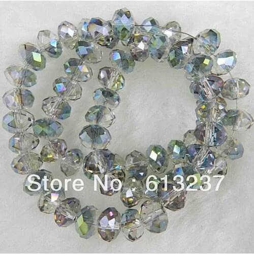 Multicolor green crystal AB glass rondelle gems 4mm faceted abacus wholesale loose beads jewelry making 15 inch MY5373