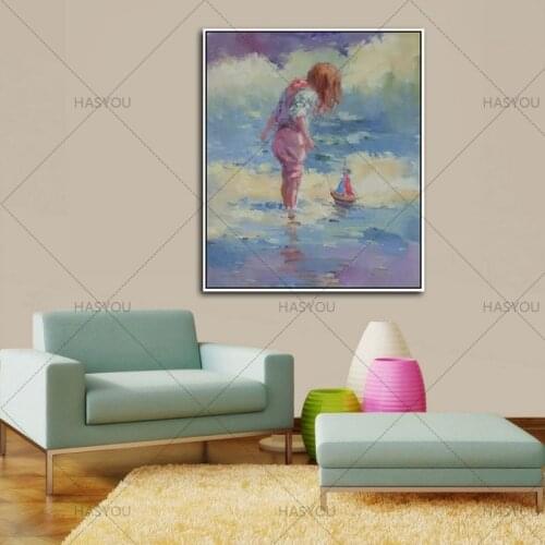 Hand Painted oil painting Wall Art Home Decoration Wall Picture Abstract Paintings pretty girl Oil Painting On Canvas home decor