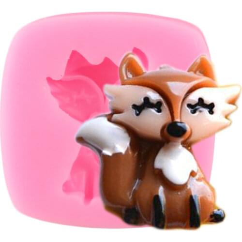 3D Cartoon Fox Silicone Mold Baby Birthday Chocolate Fondant Cake Decorating Tools Cupcake Baking Molds Candy Clay Resin Moulds