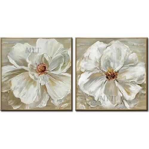 Light Yellow Flowers Abstract Oil Painting Wall Art Home Decor Picture Modern Hand Painted Oil Painting On Canvas Unframe