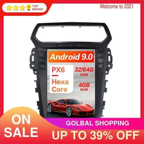 Tesla Style Android 9.0 4G+64 Car GPS Navigation Carplay For Ford Explorer 2011-2019 Car Auto Stereo Multimedia Player Head Unit