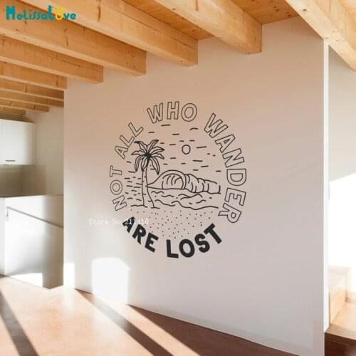Not All Who Wander Are Lost Vinyl Wall Decal Quote With Beach Scene Home Decor Living Room Removable YT5393