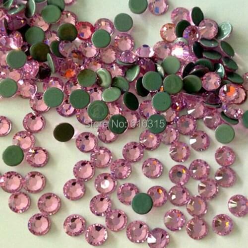 High quality of hot fix loose flat back crystal ss16 lt rose color with 100 gross each lot ,free shipping of rhinestone clothes