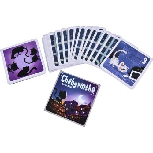 High Quality Newest Chabyrinthe Board Games Kitten Cat Cards Party Card Game Cute Gift Full English Version Home for Kids
