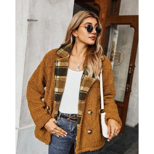 Women Elegant Faux Fur Coat Autumn Winter Warm Soft Zipper Fur Jacket Female Plush Overcoat Pocket Casual Teddy Outwear