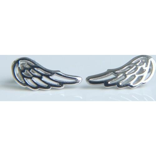 Sdzstone Authentic 100% 925 Sterling Silver Feathers Wing Stud Earrings With rose gold colors for Women Anniversary Jewelry