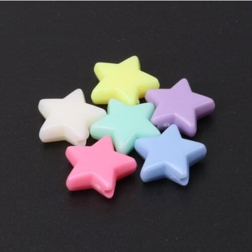 12x11mm 100pcs Mixed Candy Acrylic Lovely Star Spacer Beads For Jewelry Handmade Diy