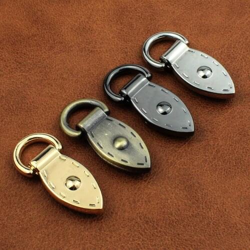 20pcs Metal Leaf Shape Bag Anchor D-ring Bag Connector Anchor Buckles With Screws Hanger hooks Bags Belts Strap Leather Craft