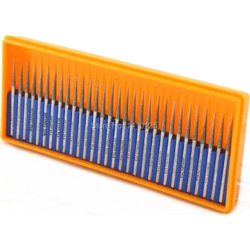 30Pcs Diamond Coated Conical Pointed Nose Head 2.5 mm Grinding Needle Rotary Burrs Mounted Point Shank 2.35mm 3/32" Grit 150 29