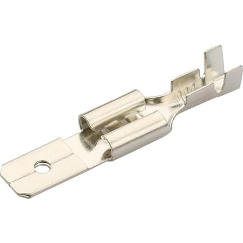 50sets 6.3 Backside spring transparent sheath mother plug type cold pressure copper connector