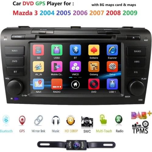 7" AutoRadio Car DVD Stereo Player for MAZDA3 MAZDA 3 2004 2005 2006 2007 2008 2009 Bluetooth GPS Navigation SD RDS Touch Screen