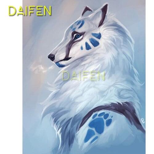 Full Round Diamond mosaic Full Square Diamond painting Cross stitch white wolf fox Bear paw 5D DIY Diamond embroidery