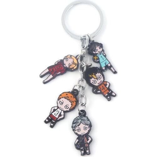 Anime Haikyuu Metal Keychain Hinata Shoyo Kageyama Tobio Kenma Kozume Figure Key Chain Car Bag Pendant Jewelry Gift