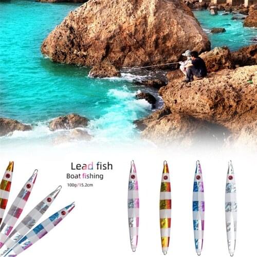 Luya Bionic Fish Bait, Boat Fishing Sea Fishing Slowly Luminous Luminous Fast Sinking Luya Fishing Bait, 100g 15.2CM