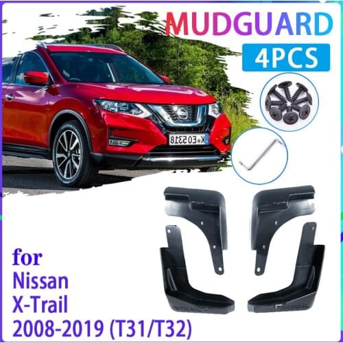 4 PCS Car Mud Flaps for Nissan X-Trail 2008~2019 T31 T32 T 31 32 Mudguard Splash Guards Fender Mudflaps Auto Accessories