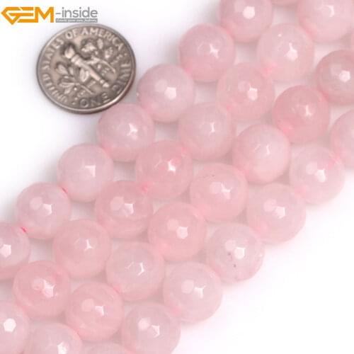 Natural Round Faceted Pink Crystal Beads For Jewelry Making 10mm 15inches DIY Jewellery FreeShipping Wholesale Gem-inside