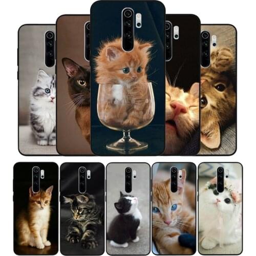 Funny Cat black Phone Case For Xiaomi Redmi note 9 8 7 6 5 4 Pro S for redmi 4A 4X 5 Plus 5A 7A Cover