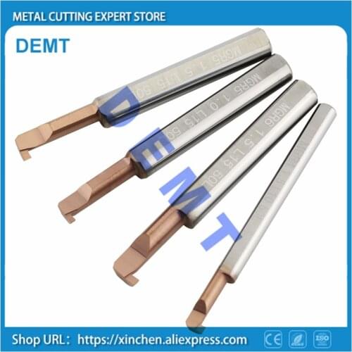 CNC Grooving knife,1mm 1.5mm 2mm the overall carbide lathe,small diameter hole tool,high-quality new nano-coating HRC60 degrees