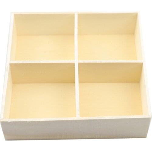 Rustic Wooden Box Wood Ornaments Organizer, Wood Tray Display Storage for Crafts, Home Decor, and Centerpiece Boxes for Table