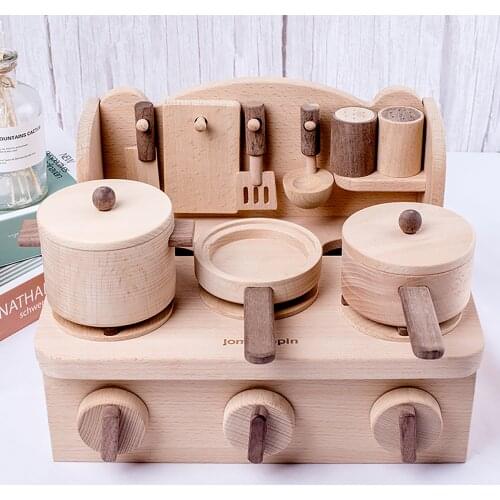 Boys And Girls Childrens Holiday Gifts Wooden High-grade Log House Simulation High-grade Kitchen Set Baby Toys Training Ability