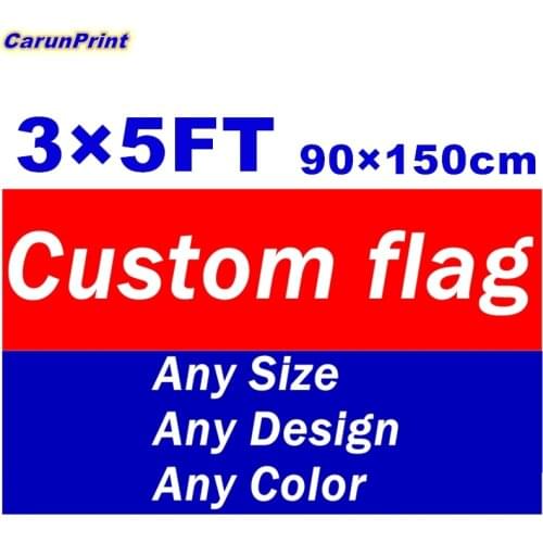 Flag Custom Banner Printing 3x5 FT Flying 100D Polyester Advertising Sports Decoration Car Copper Grommets,Free Shipping