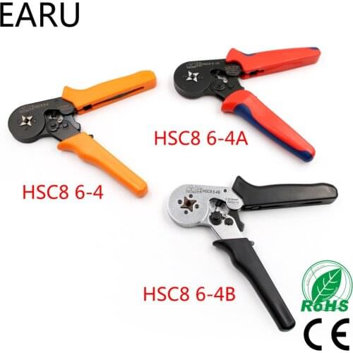 HSC8 6-4 SELF-ADJUSTABLE MINI-TYPE CRIMPING PLIER 0.25-6mm2 straight Pliers Terminal hand tools E Tube Box Kit