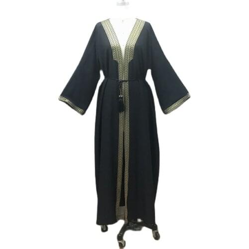 F902Abaya Kimono Muslim Cardigan Hijab Dress Turkish Islamic Clothing Abayas For Women Caftan Dubai Kaftan Oman Robe Djelaba Fem