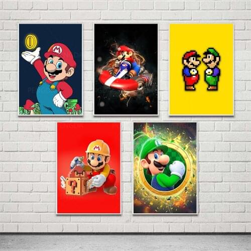 Red Hat Canvas Painting Wall Art Poster Home Decor Cartoon Living Room Gift Modular Anime Room Decoration